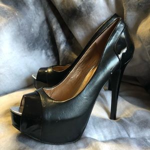 BCBGeneration Stiletto Heels • Black matte leather